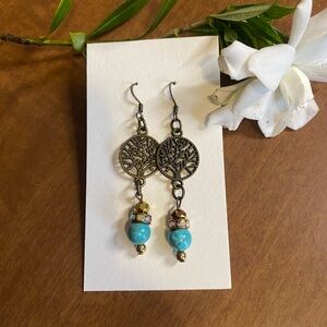 Tree of Life Turquoise Earrings
